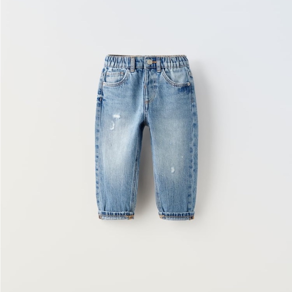 Zara Low Rise Jeans with Ripped Detail, 3-4Y